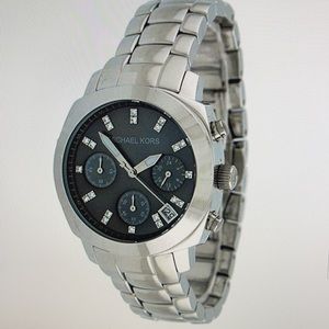 Michael Kors Women’s Silver Tone Chronograph Bracelet Watch for sale!